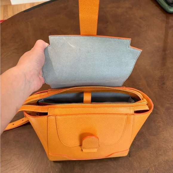 Orange pebbled leather Senreve Mini Maestra bag - Picture 8 of 12